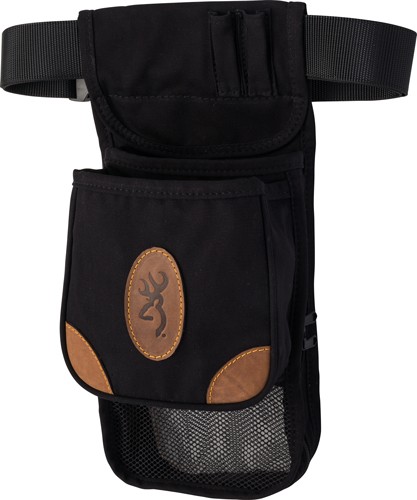 BROWNING LONA CANVAS SHELL POUCH DELUXE W/BELT BLACK/BRWN-img-0