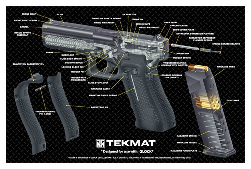 TEKMAT ARMORERS BENCH MAT 11"x17" FOR GLOCK 17 G4 CUT!-img-0