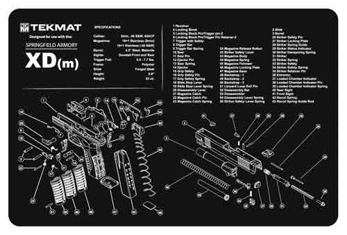 TEKMAT ARMORERS BENCH MAT 11"x17" SPRINGFIELD XDM PISTOL-img-0