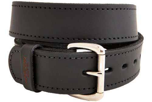 VERSACARRY DOUBLE PLY LEATHER BELT 42"X1.5" HEAVY DUTY BLK-img-0