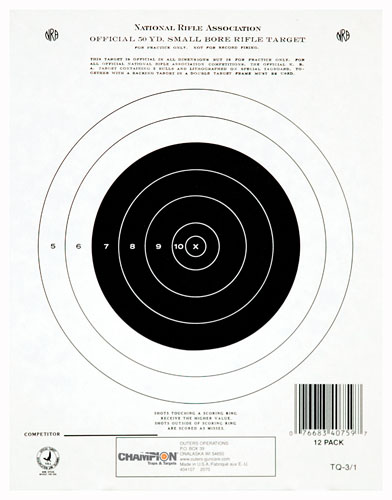 CHAMPION TGT PAPER 7"X9" 50YD. SMALL BORE RIFLE 12PK-img-0