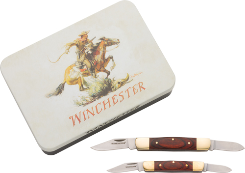 WINCHESTER KNIFE SS/WOOD STOCKMAN COMBO W/KNIFE TIN-img-0