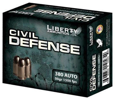 LIBERTY CIVIL DEFENSE 380ACP 50GR COPPR HP 20RD 50BX/CS-img-0