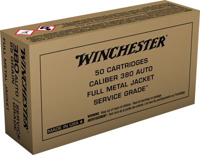 WINCHESTER SERVICE GRADE 380 ACP 95GR FMJ-RN 50RD 10BX/CS-img-0