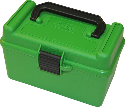 MTM DELUXE AMMO BOX 50-ROUNDS LG RIFLE .220SWIFT-30/06 GREEN-img-0