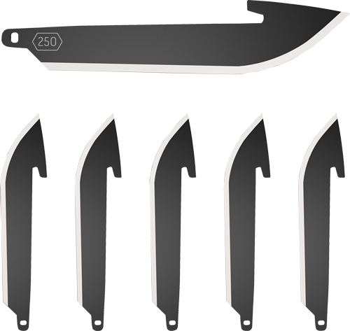 OUTDOOR EDGE 2.5" DROP POINT BLADE PACK BLACK BLADE 6-PACK-img-0