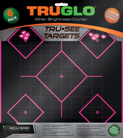 TRUGLO TRU-SEE REACTIVE TARGET 5 DAIMOND 6-PACK PINK-img-0