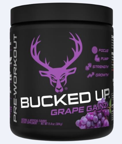 Bucked Up Pre-Workout Grape Gainz 30 Serving Tub