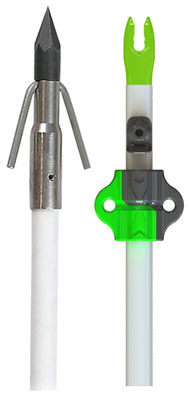 Muzzy 1020CBS Classic White Fish Arrow - Quick Release Carp Point, Drilled Nocks, Bottle Slide