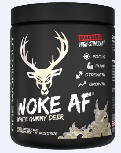Bucked Up Woke AF Pre-Workout White Gummy Deer 30 Serving Tub