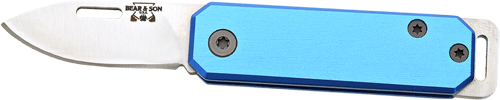 Bear & SON Slip Joint Folder 1.5" Blue/Ss Alumimun Handle 109BL