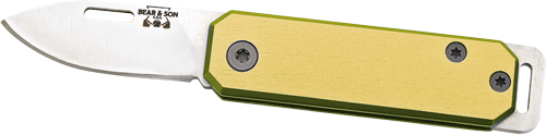 Bear & Son 109YW Slip Joint Folder 1.5" Yellow SS Aluminum Handle