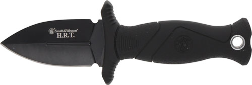 SW HRT 2 Boot Knife: 8CR13MOV Steel, Rubberized Grip, Injected Nylon Sheath, 2in Blade