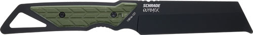 Schrade Outback Cleaver 3.6 in AUS-8 Fixed Blade Black Green Handle