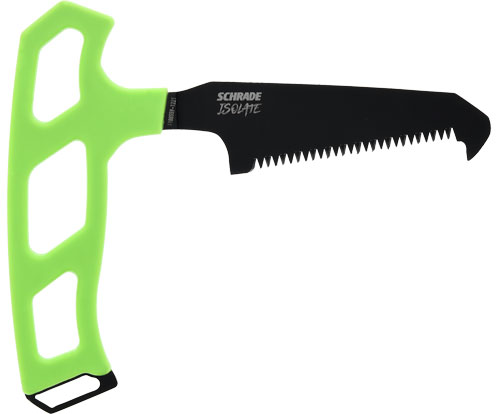 Schrade Isolate Small Bone Saw, 3-inch SK5 Steel Blade, Green TPR T-Handle, Lightweight, Durable