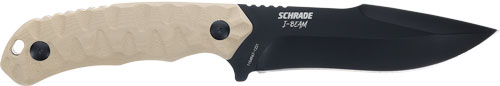 Schrade 1185977 I-Beam 5" Fixed AUS-8 Knife Black/FDE G10 Handle