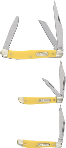 Uncle Henry 1227082 3-Knife Folder Combo Yellow Tin Promo Q4