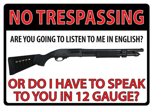 RIVERS EDGE TIN SIGN 12"X17" NO TRESPASSING 12 GAUGE
