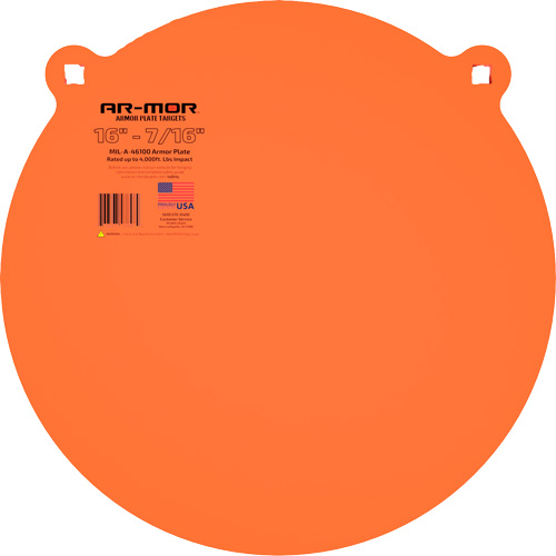 AR-MOR 16TGTM437 16" MIL41600 Steel Gong 7/16" Thick Orange