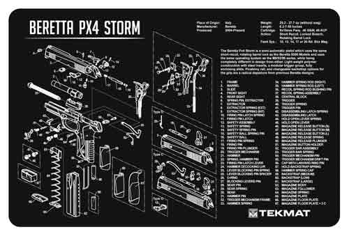 TekMat "Beretta PX4 Storm" Armorers Bench Mat 11"x17"x1/8" Neoprene-img-0