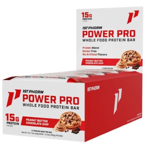 1ST PHORM WHOLE FOOD POWER PRO BAR PB CHOCOLATE CHIP 15