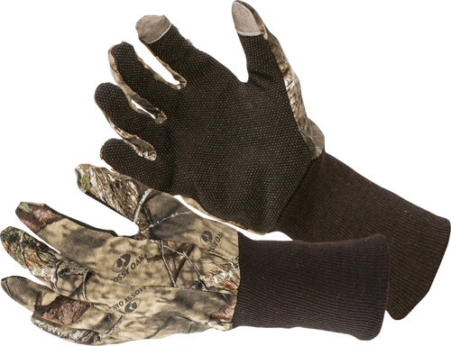 Allen Jersey Gloves Model 25343 Touchscreen Dot Grip Mossy Oak Camo