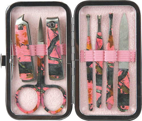 RIVERS EDGE WOMENS 7 PIECE MANICURE SET PINK CAMO
