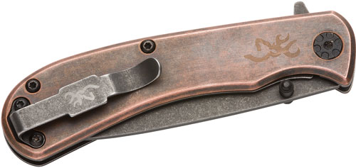 BROWNING KNIFE RIVET FOLDER 3" COPPER W/FINGER-img-0