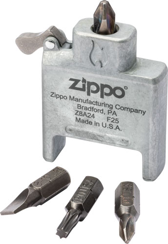 Zippo BIT SAFE Screwdriver - Insert 3 BITS USA MADE