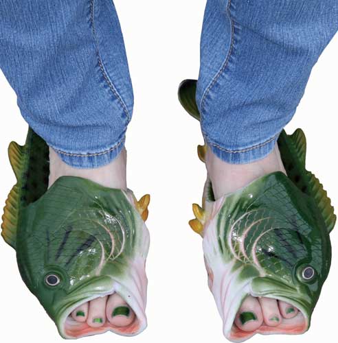 bass sandals fish