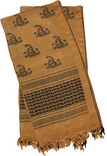 RED Rock Gear Shemagh Head Wrap Don't Tread ON ME Coyote/Black 70-25