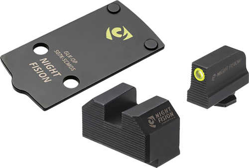 Night Fision Optic Plate + Backup Sight Combo Yellow Front Night Sight