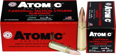 ATOMIC 7.62X39 SUBSONIC 220GR-BTHP 50RD 10BX/CS MIC 7.62X39 SUBSONIC 220GR-BTHP 50RD 10BX/CS Ammo