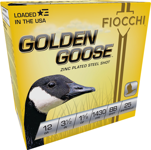 Fiocchi Golden Goose 12ga BB Steel 3 1/2 in. 1 5/8 oz – Superb Goose Load 6 Golden Goose 1235GGBB waterfowl load box