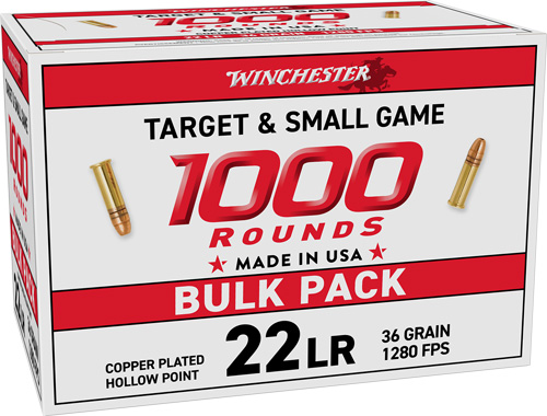 Winchester Target & Small Game Rimfire Ammunition .22 LR 36GR PHP 1280 FPS 1000/Ct