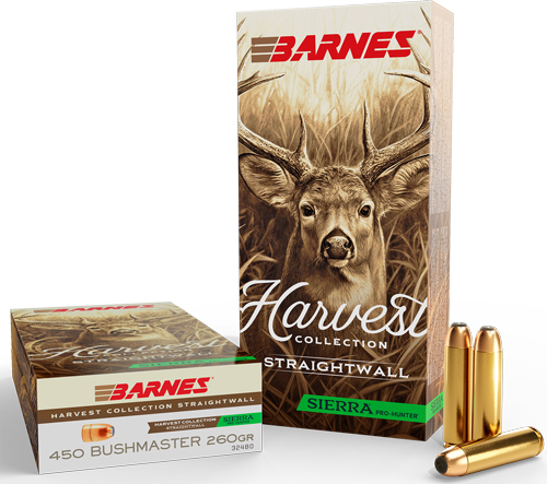 Barnes Harvest Collection Sierra Pro-Hunter Ammunition 450 Bushmaster 260GR FN 2165 FPS 20/Ct