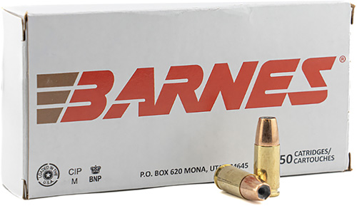 Barnes Defense Sierra JHP Handgun Ammunition 9MM Luger 115GR JHP 1135 FPS 50/Ct
