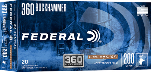 Federal 360BHBS PowerShok Buckhammer Jacketed Soft Point 200 Grain  360 Buckhammer 2200 fps