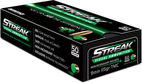 O INC 9MM 115GR TMC GREEN-STREAK 50RD 20BX/CS Ammo