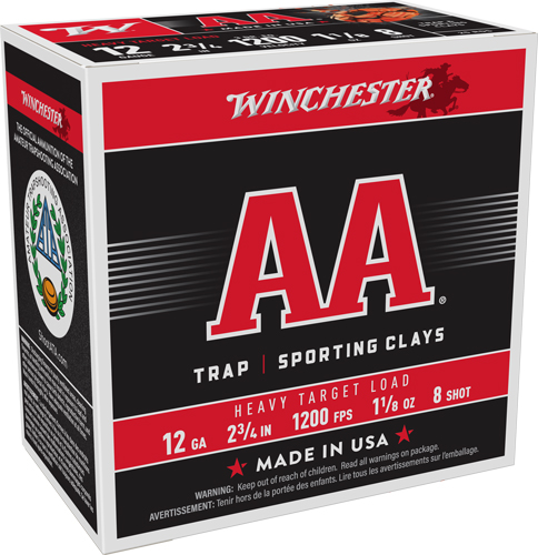 Winchester AA 12GA 2.75" #8 Lead 1.125 oz 1200fps 25 rds