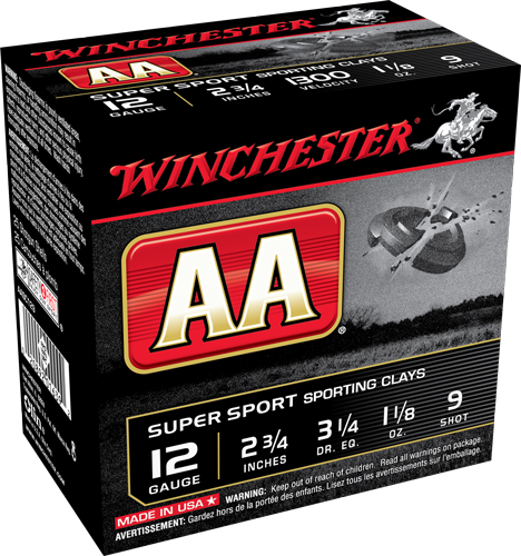Winchester AA Super Sport 12GA 1-1/8oz #9 Shot - Reliable 250 Round Case - Image 3