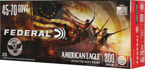 Federal American Eagle 250TH Rifle Ammunition .45-70 Govt 300GR SP 1850 FPS 20/Ct