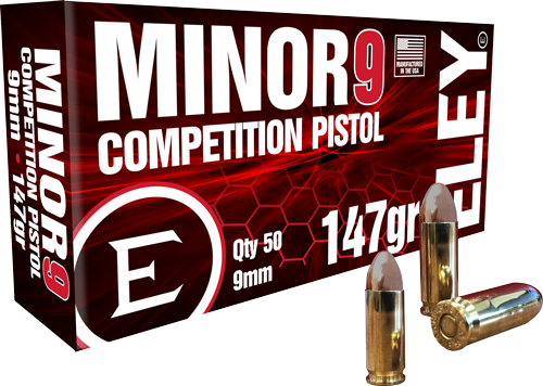 ELEY MINOR 9 COMPETITION 9MM 147GR FMJ 50RD 20BX/CS