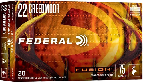 Federal Fusion 22 Creedmoor 75 Grain Fusion Soft Point 20 Round Box