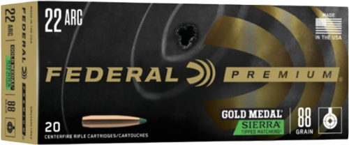 Federal Gold Medal .22 ARC 88 Grain Sierra Tipped MatchKing 20 Round Box