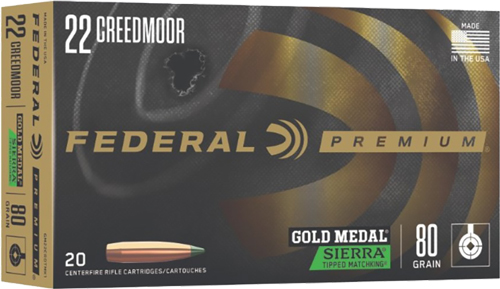 Federal Premium Gold Medal 80 Grain Sierra Tipped MatchKing 20 Round Box