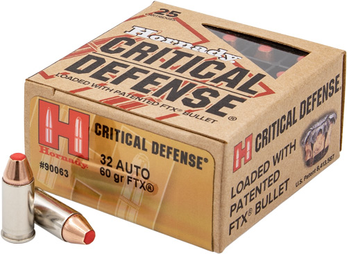 Hornady Critical Defense .32 ACP 60gr FTX 25 rd