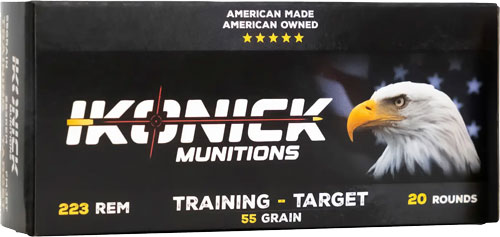 Ikonick USA 223 Rem 55gr – Dependable Range Ammo, 20 Rounds