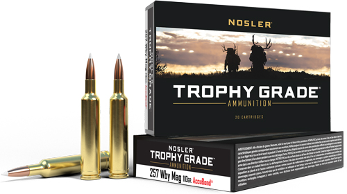 Nosler Trophy Grade  257 Weatherby Mag 110 grain Nosler AccuBond ammunition 3400 FPS