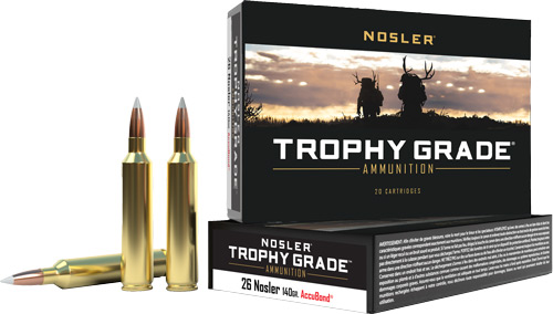 Nosler 60014 Trophy Grade 26 Nosler 140gr AccuBond Rifle Ammo